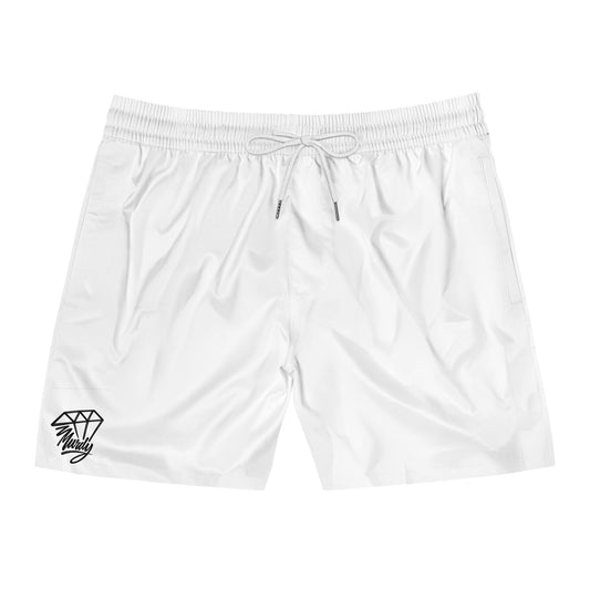 Men's Swim Shorts — Minimal Diamond Logo Quick-Dry Beach Trunks