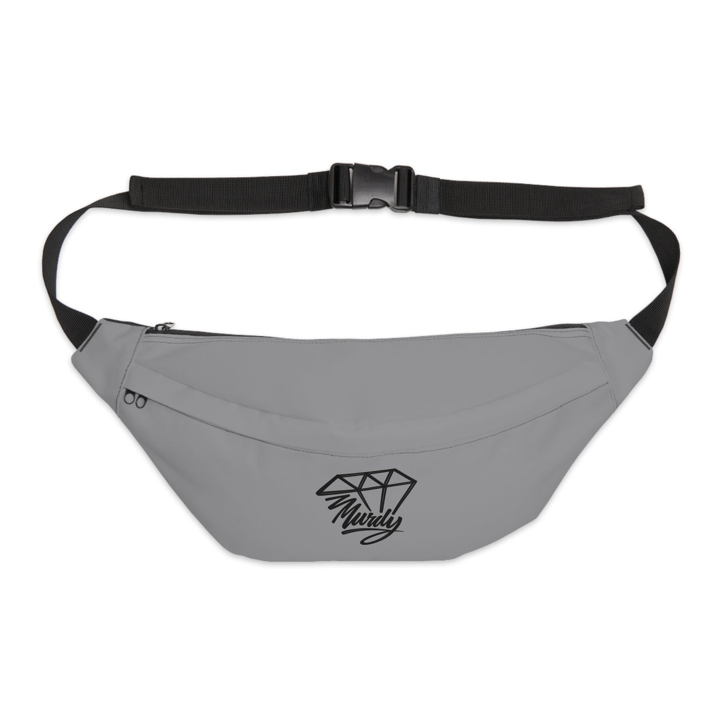 Large Fanny Pack — Gray Diamond 'Murdy' Logo Waist Bag