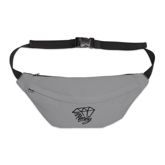 Large Fanny Pack — Gray Diamond 'Murdy' Logo Waist Bag